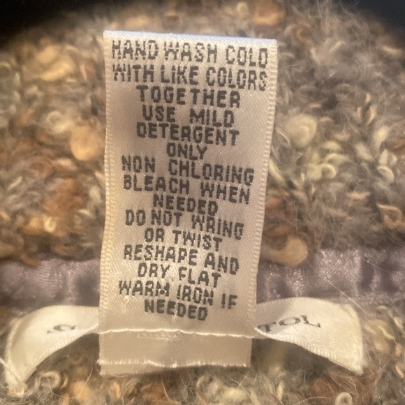 Susan Bristol Boucle Collared cropped textured Sweater cardigan Blazer size L - Picture 8 of 8